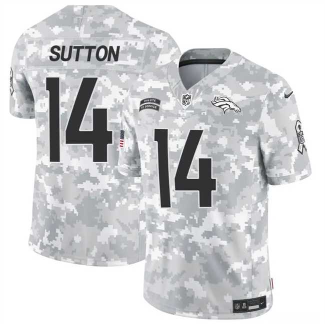 Men%27s Denver Broncos #14 Courtland Sutton 2024 F.U.S.E Arctic Camo Salute To Service Limited Stitched Football Jersey Dzhi->detroit lions->NFL Jersey